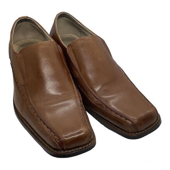 Stacy Adams Mens Slip On Loafers Size 11.5 Cognac Brown Leather 24363-221 DANTON - Picture 1 of 15